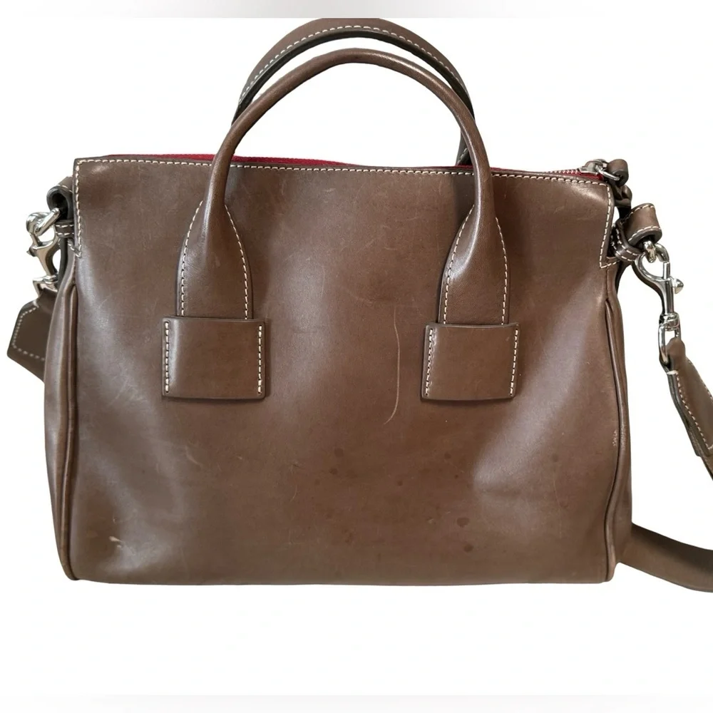Dooney & Bourke Toscana Brown Leather Satchel Bag - Picture 4 of 16